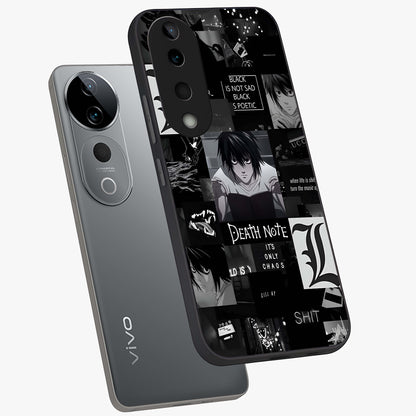 Midnight Chaos Mind Glass Case displayed in angled mockup highlighting chaotic artistic design with dramatic midnight aesthetic.