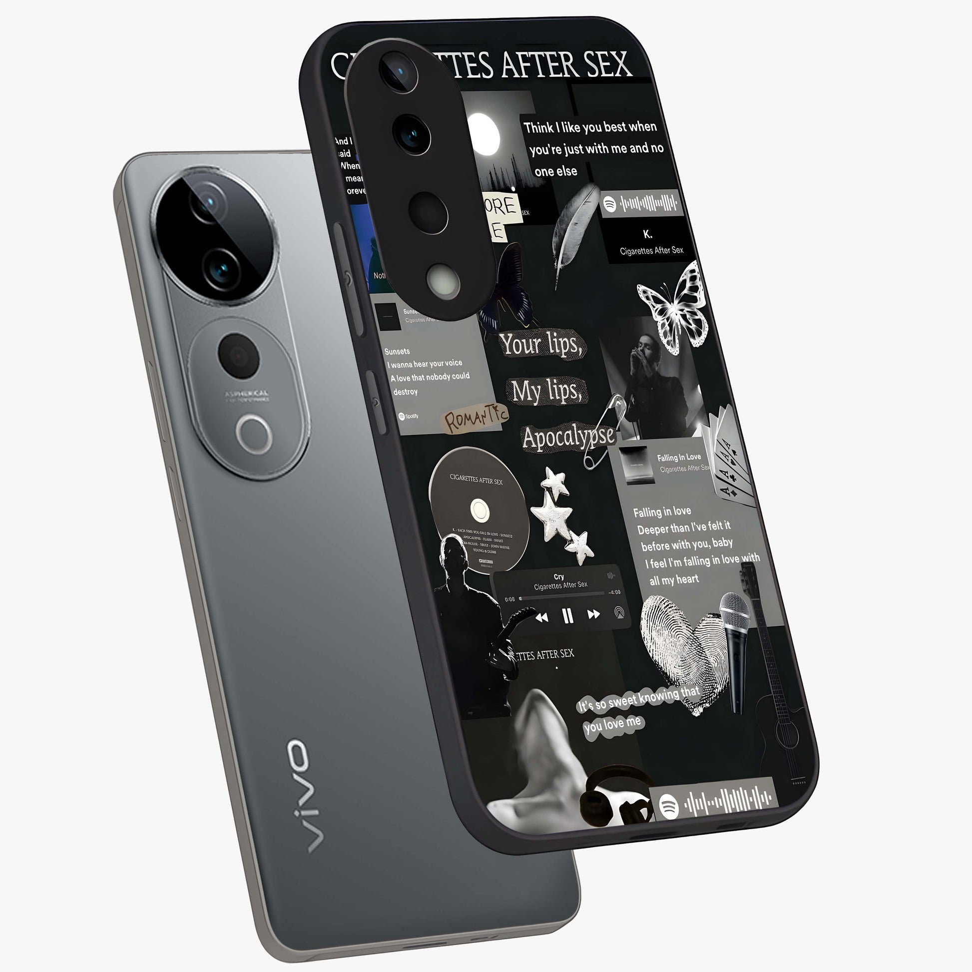 Midnight Love Echo Glass Case displayed in angled mockup highlighting elegant love inspired design with deep aesthetic style.