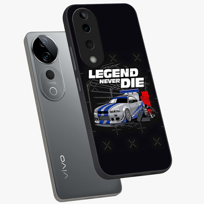 Midnight Racing Legacy Glass Case displayed in angled mockup highlighting dynamic automotive design with bold midnight aesthetic.