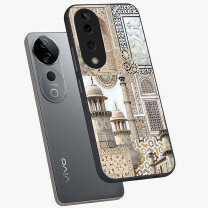 Mughal Marble Legacy Glass Case displayed in angled mockup highlighting elegant heritage marble artwork with royal aesthetic.