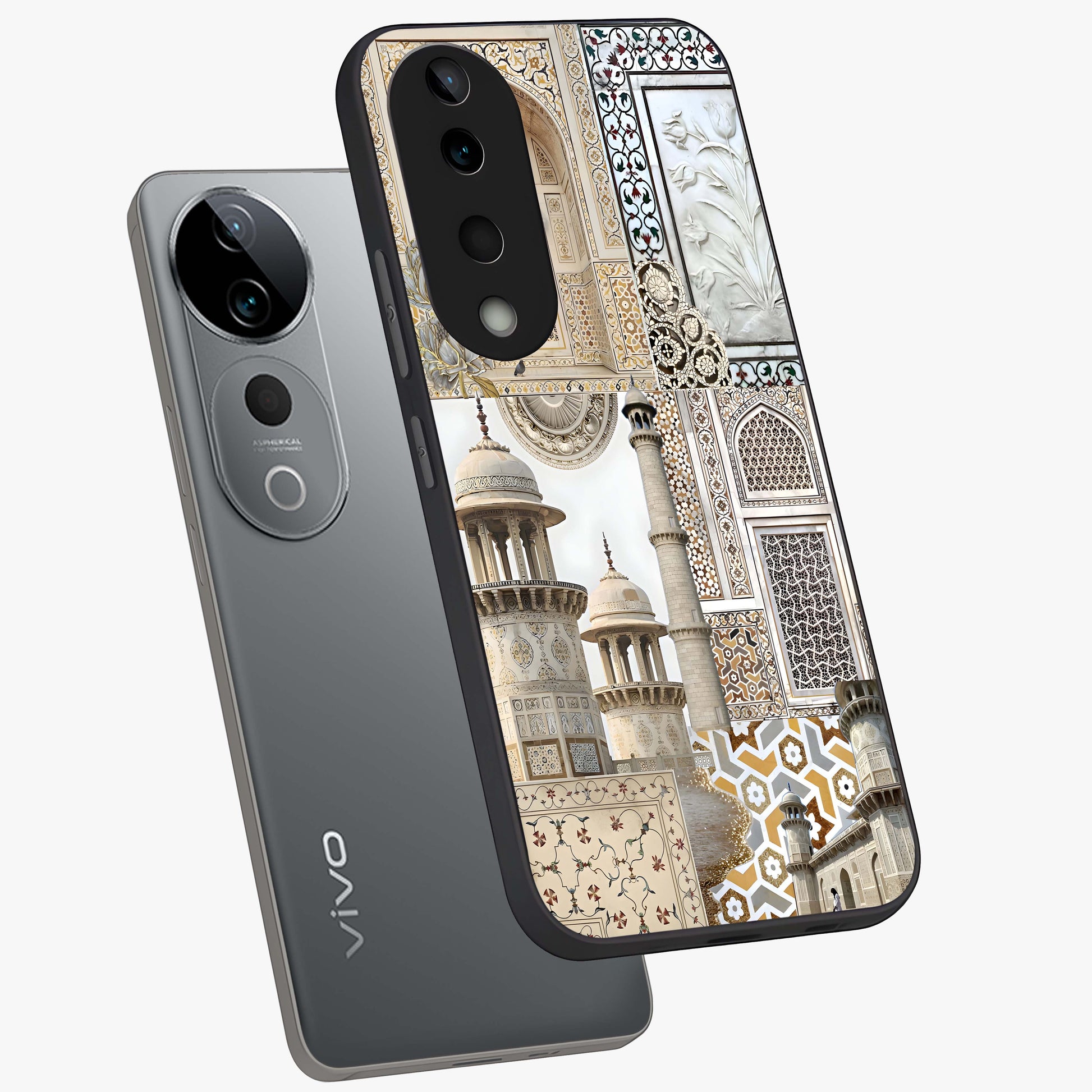 Mughal Marble Legacy Glass Case displayed in angled mockup highlighting elegant heritage marble artwork with royal aesthetic.