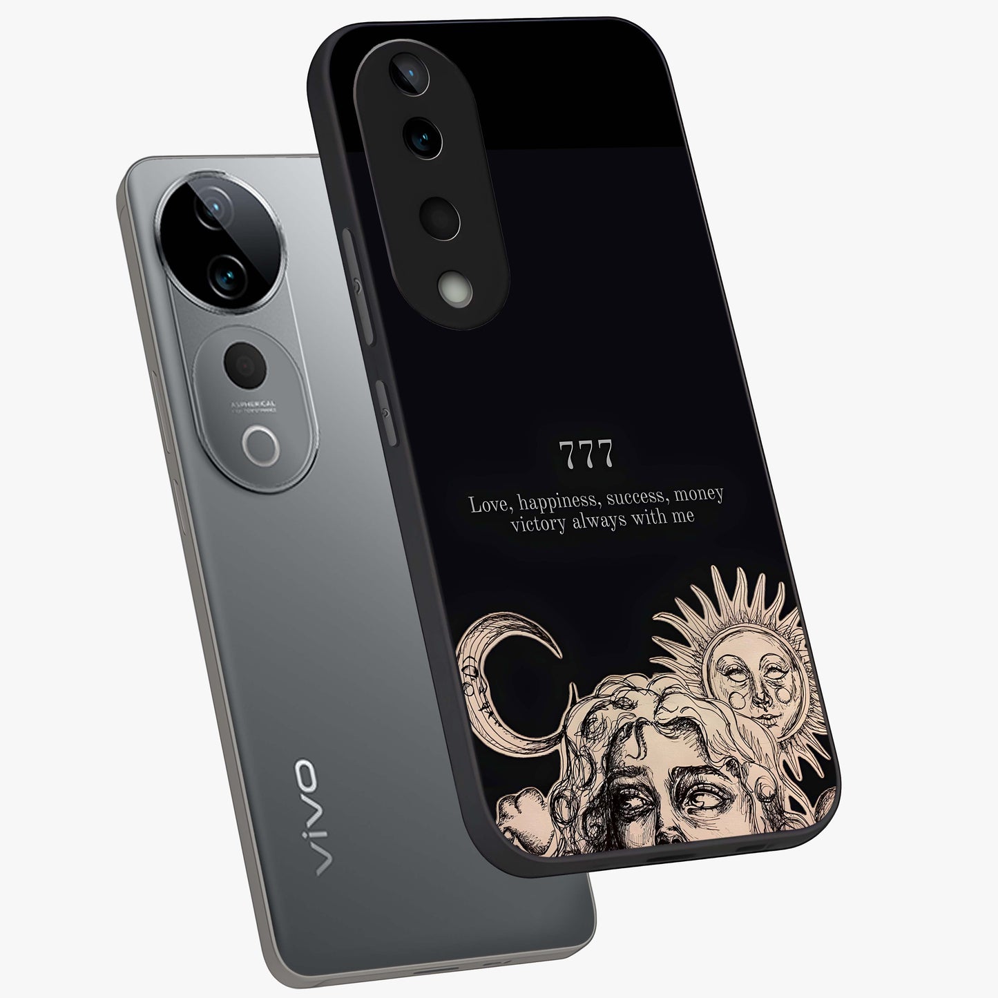 Mystic Victory Aura Glass Case displayed in angled mockup highlighting energetic aura design with bold mystical aesthetic.