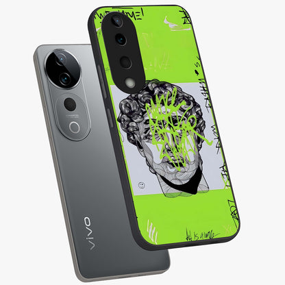 Neo Graffiti Rebellion Glass Case displayed in angled mockup highlighting urban street art design with rebellious aesthetic.