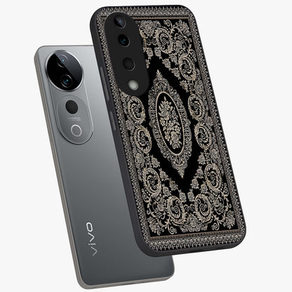 Noir Bloom Elegance Glass Case displayed in angled mockup highlighting refined flower design with stylish noir aesthetic.
