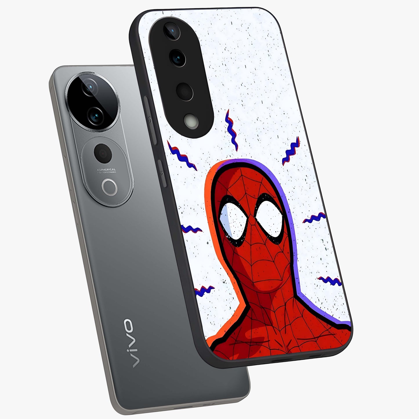 Omg Spiderman Glass Case displayed in angled mockup highlighting dynamic hero illustration with action comic aesthetic.