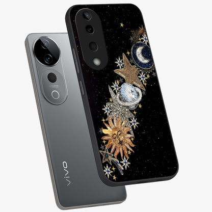 Pearls Universe Object Glass Case displayed in angled mockup highlighting celestial pearl design with dreamy aesthetic.