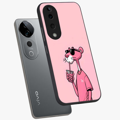 Pink Panther Glass Case displayed in angled mockup highlighting playful cartoon character design with vibrant pink aesthetic.
