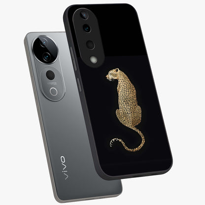 Regal Leopard Glass Case displayed in angled mockup highlighting powerful animal illustration with stylish wild aesthetic.