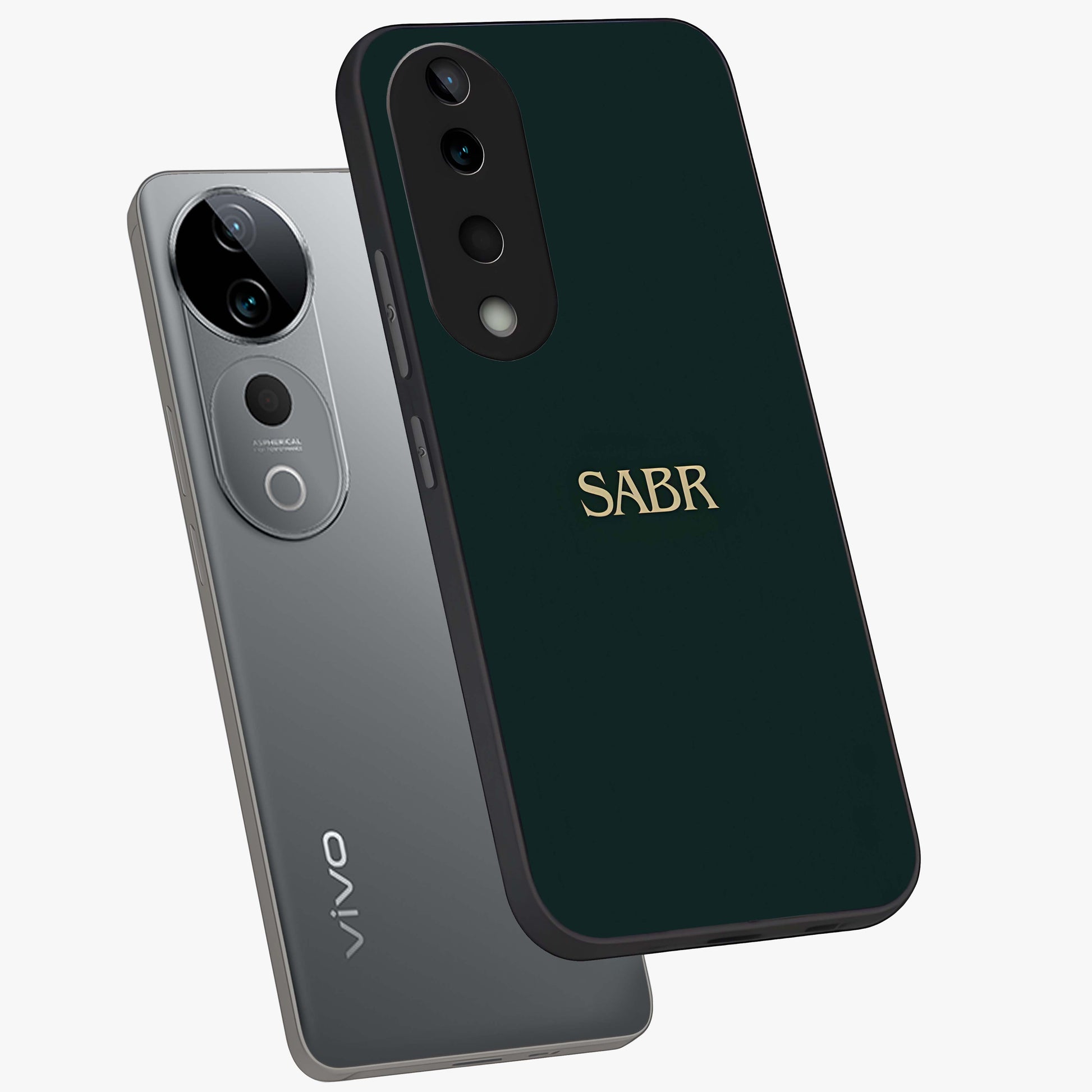 Sabr Minimal Patience Glass Case displayed in angled mockup highlighting simple inspirational design with clean aesthetic style.