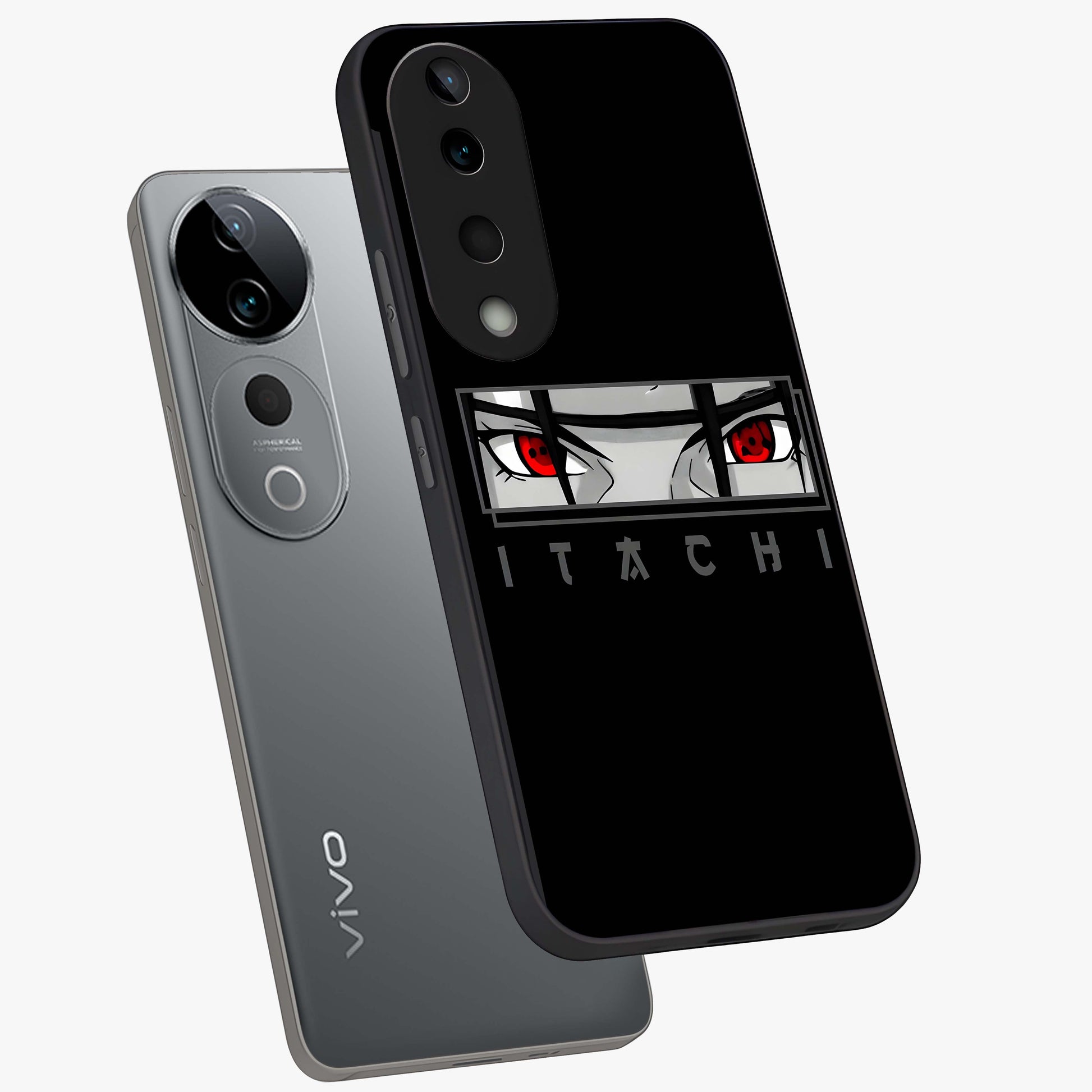 Scarlet Gaze Dominance Glass Case displayed in angled mockup highlighting intense visual design with bold scarlet aesthetic.