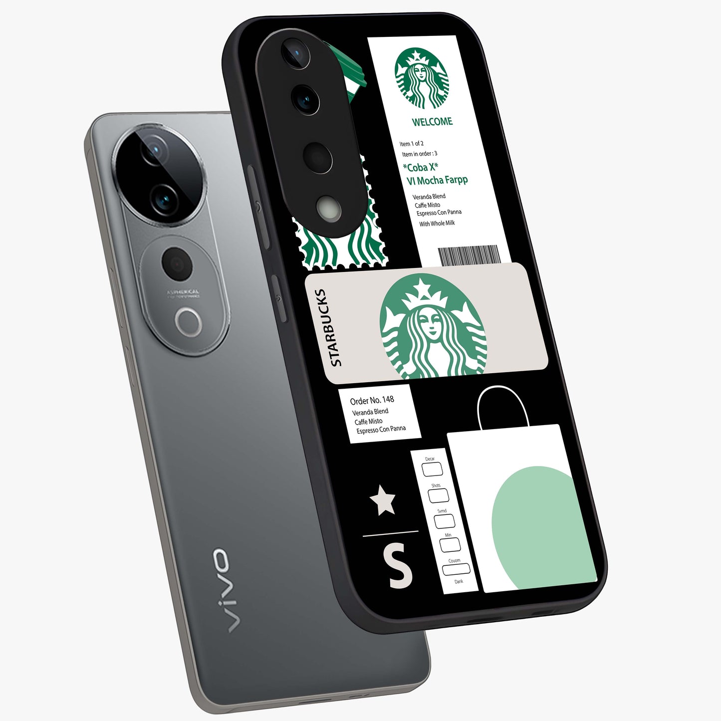 Starbucks Mocha Glass Case displayed in angled mockup highlighting stylish mocha themed design with cozy café aesthetic.