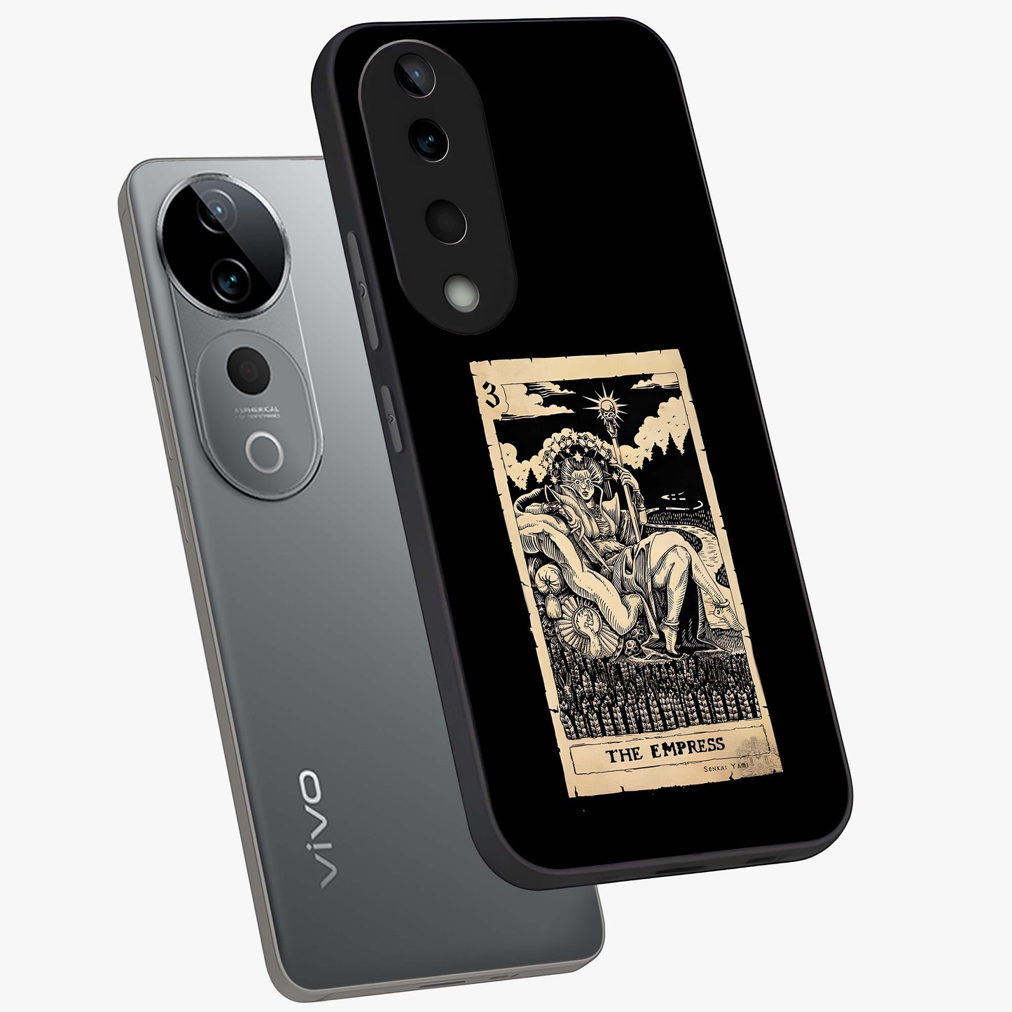 The Empress Glass Case displayed in angled mockup highlighting elegant royal design with majestic aesthetic style.