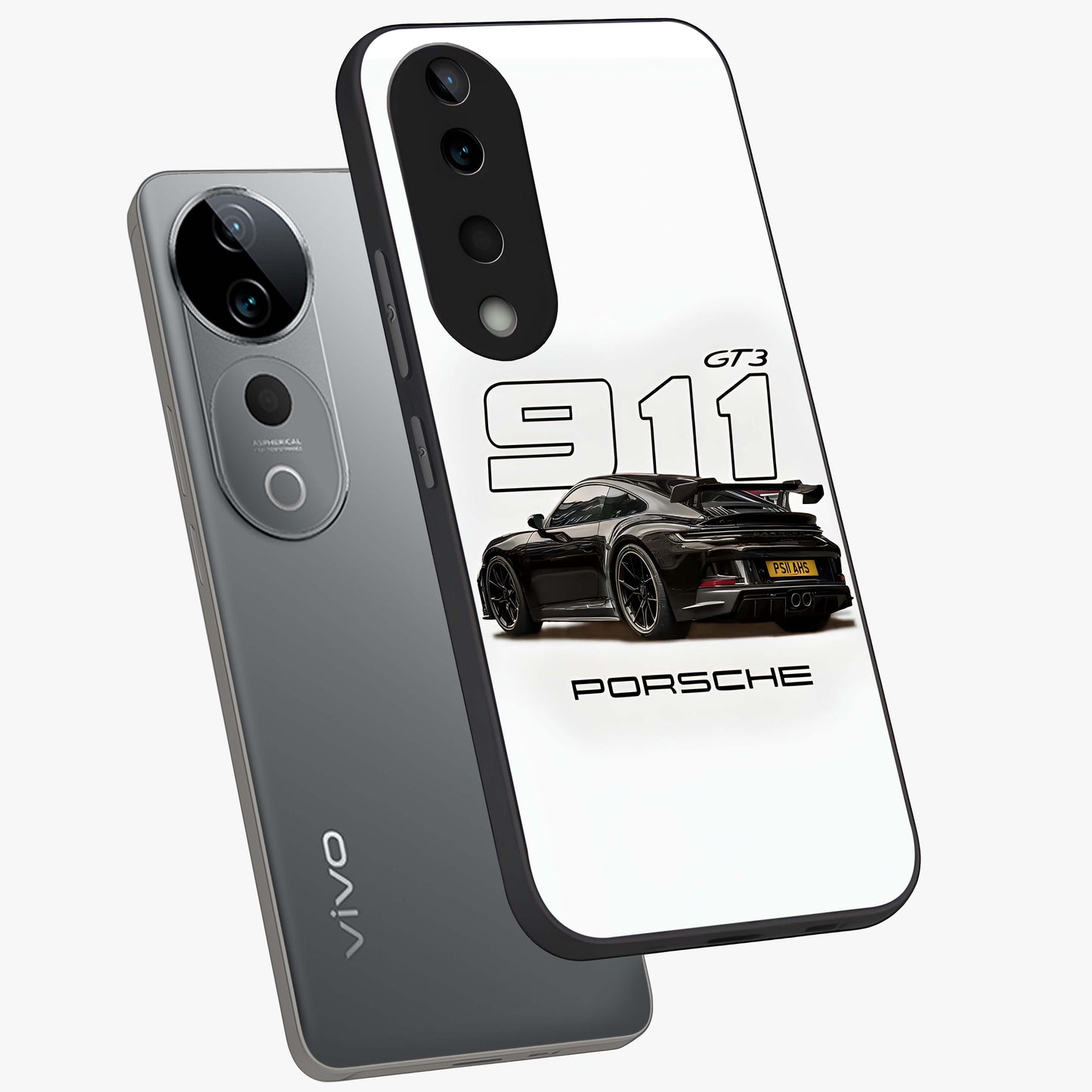 Turbo Legacy Icon Glass Case displayed in angled mockup highlighting dynamic automotive design with performance aesthetic.
