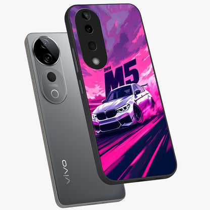 Velocity Drift Pulse Glass Case displayed in angled mockup highlighting dynamic drift design with sporty automotive aesthetic.