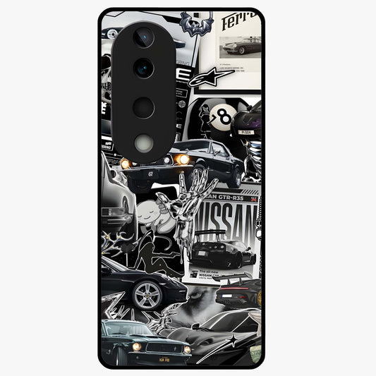 Aesthetic Dark Love Glass Case showing flat back view with dark romantic artwork and glossy glass finish.