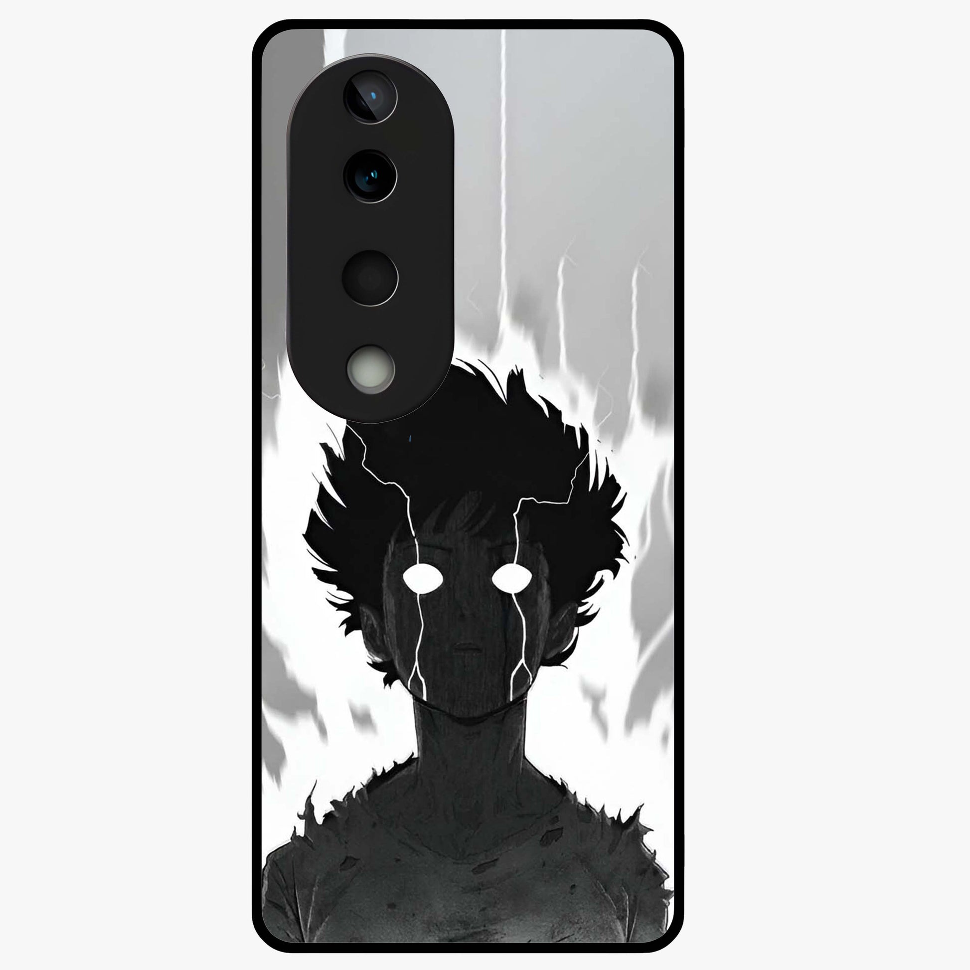 Awakened Inner Rage Glass Case showing flat back view with intense artistic artwork and glossy glass finish.
