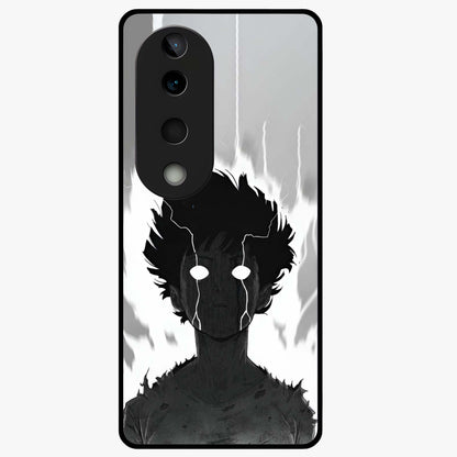 Awakened Inner Rage Glass Case showing flat back view with intense artistic artwork and glossy glass finish.
