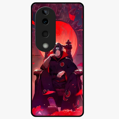 Blood Moon Sovereign Glass Case showing flat back view with mystical blood moon artwork and glossy glass finish.