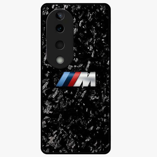 Carbon Speed Mark Glass Case showing flat back view with sporty carbon pattern artwork and glossy glass finish.