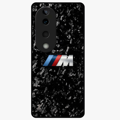 Carbon Speed Mark Glass Case showing flat back view with sporty carbon pattern artwork and glossy glass finish.