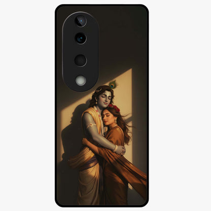 Divine Eternal Love Glass Case showing flat back view with spiritual love themed artwork and glossy glass finish.