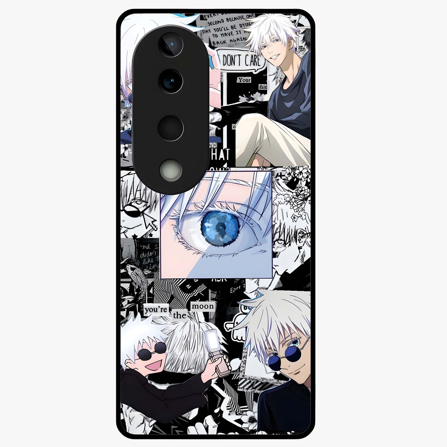Infinity Sorcerer Chaos Glass Case showing flat back view with mystical sorcerer themed artwork and glossy glass finish.