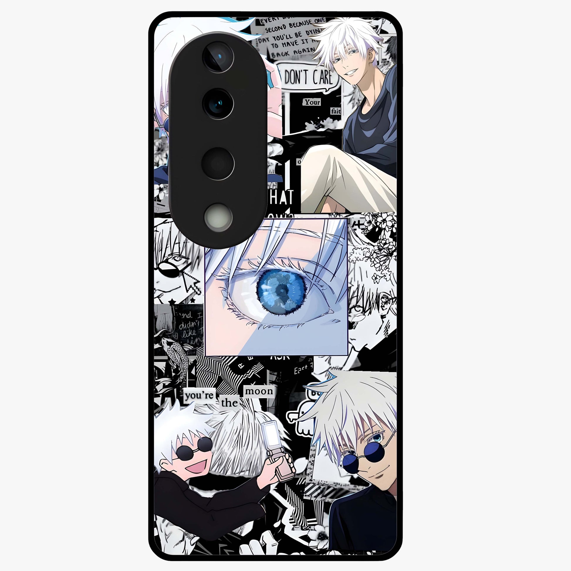 Infinity Sorcerer Chaos Glass Case showing flat back view with mystical sorcerer themed artwork and glossy glass finish.