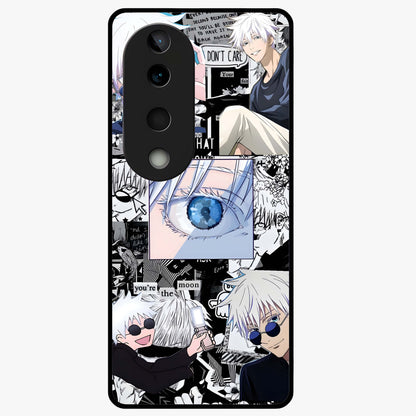 Infinity Sorcerer Chaos Glass Case showing flat back view with mystical sorcerer themed artwork and glossy glass finish.