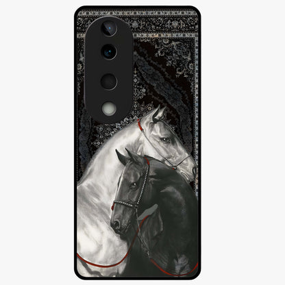 Majestic Ride Legacy Glass Case showing flat back view with powerful automotive inspired artwork and glossy glass finish.
