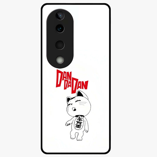 Playful Spirit Charm Glass Case showing flat back view with cheerful charm themed artwork and glossy glass finish.