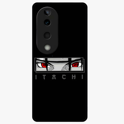 Scarlet Gaze Dominance Glass Case showing flat back view with striking red themed artwork and glossy glass finish.