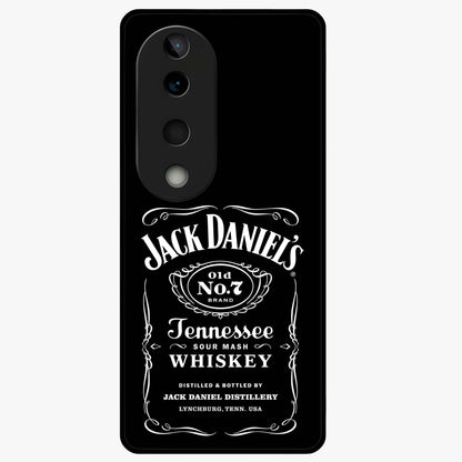 Vintage Whiskey Heritage Glass Case showing flat back view with classic whiskey inspired artwork and glossy glass finish.