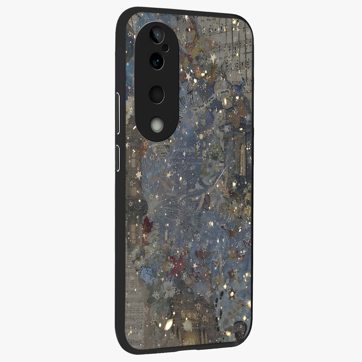 Aesthetic Astrolophia Glass Case upright view showcasing soft aesthetic theme with stylish modern look.