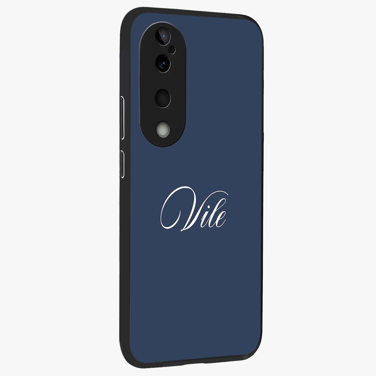 Blue Vintage Floral Pattern Glass Case displayed in angled mockup highlighting classic blue floral pattern and retro aesthetic design.