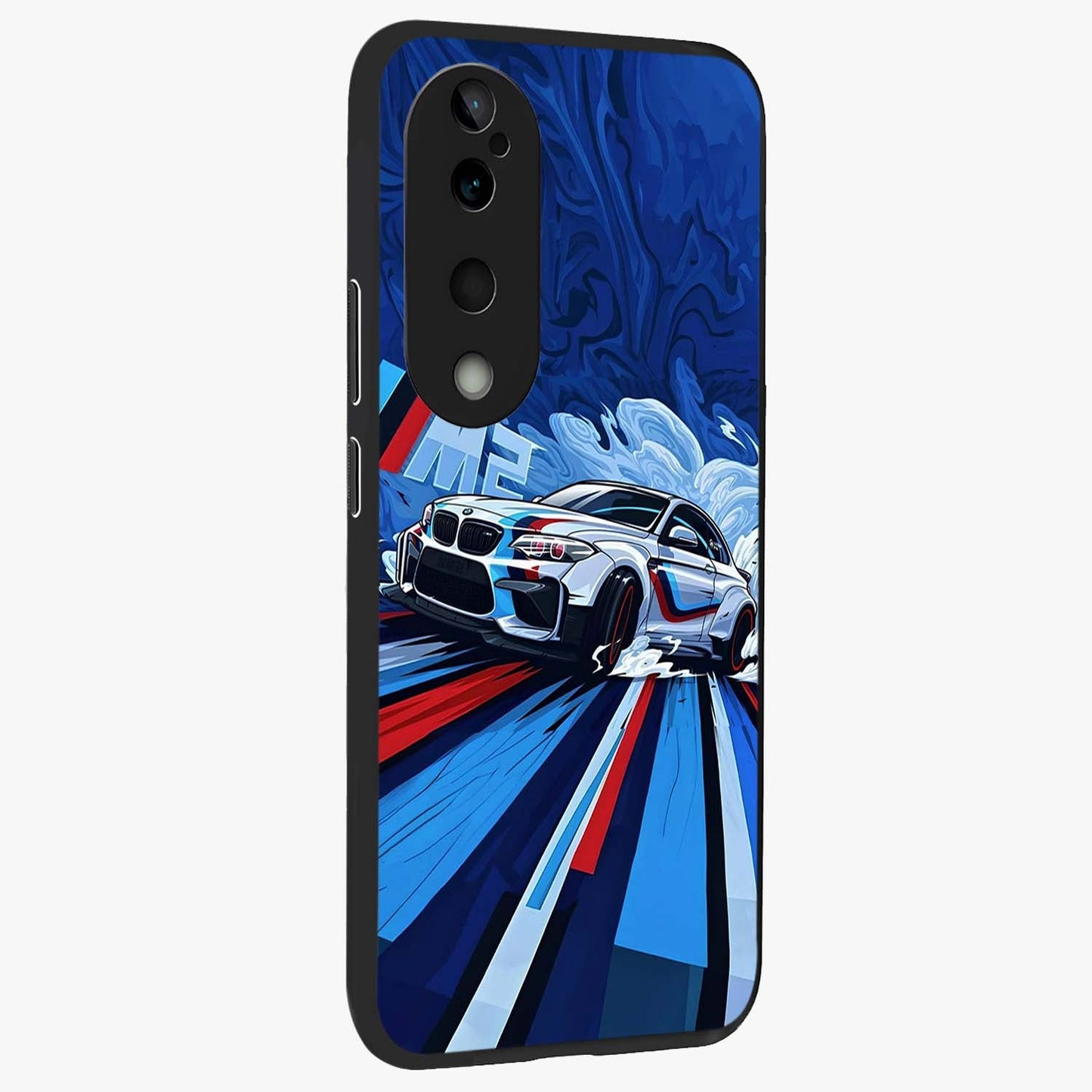 Drift Power Rush Glass Case upright view showcasing high speed racing artwork with bold automotive theme.
