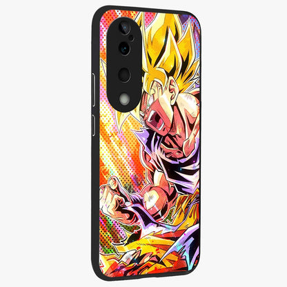 Firing Goku Glass Case upright view showcasing energetic anime artwork with bold warrior theme.