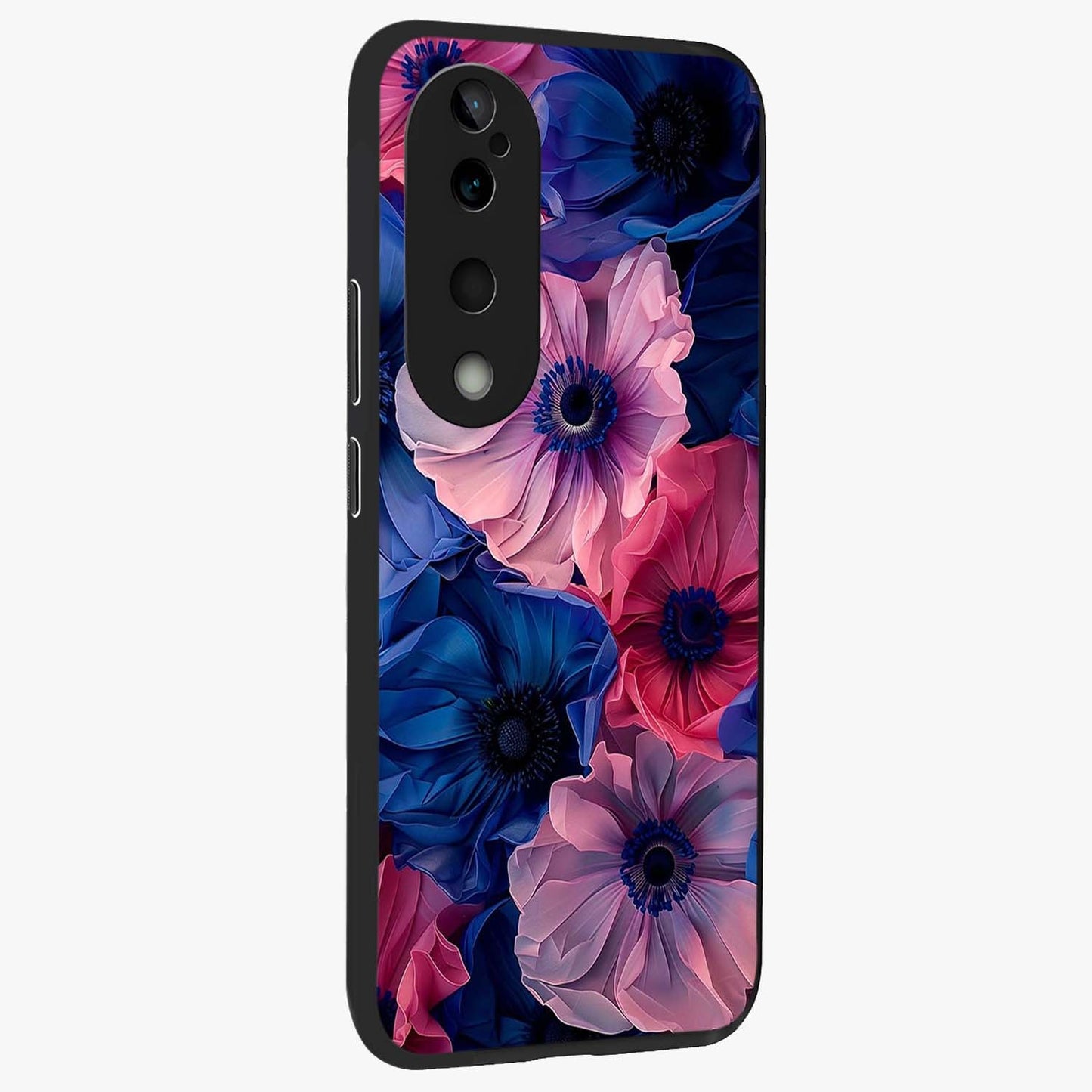 Flower Paper Art Pattern Glass Case upright view showcasing decorative paper floral artwork with creative craft style.