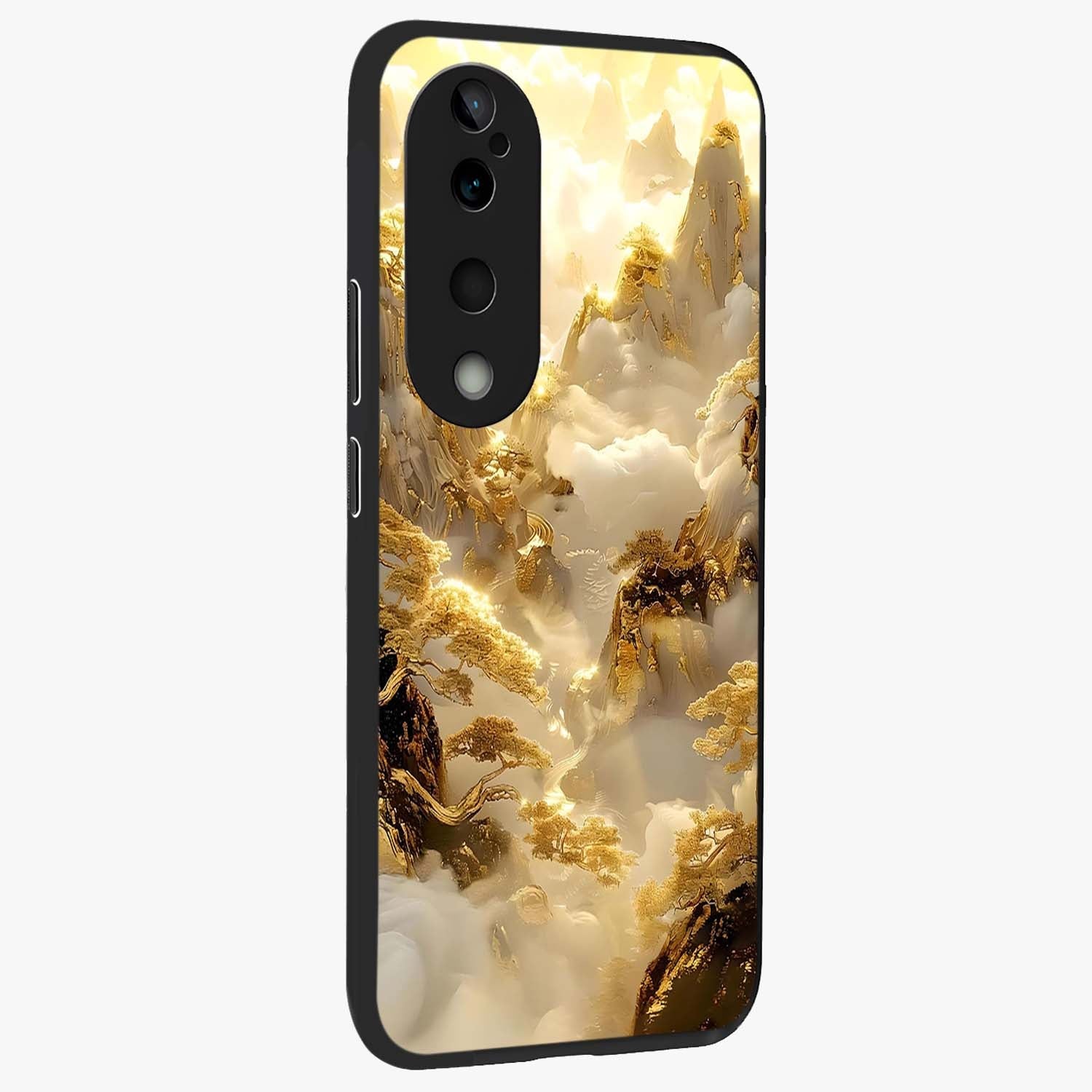 Gates Of Illumination Glass Case upright view showcasing glowing gateway artwork with mystical celestial theme.
