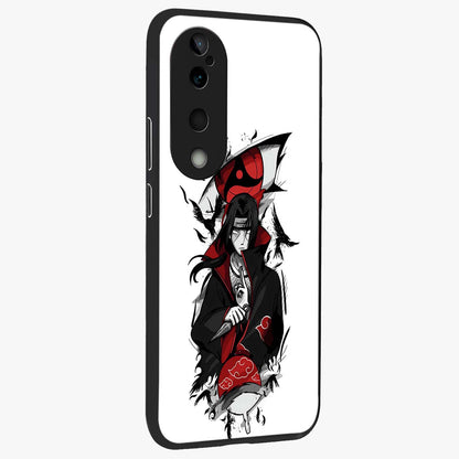 Itachi Limited Edition Naruto Anime Glass Case upright view showcasing intense anime artwork with powerful character theme.