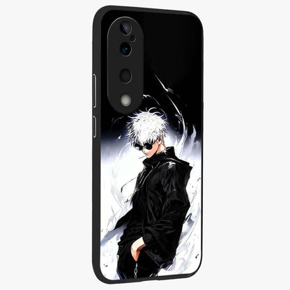 Limitless Shadow King Glass Case upright view showcasing bold shadow warrior artwork with epic fantasy theme.