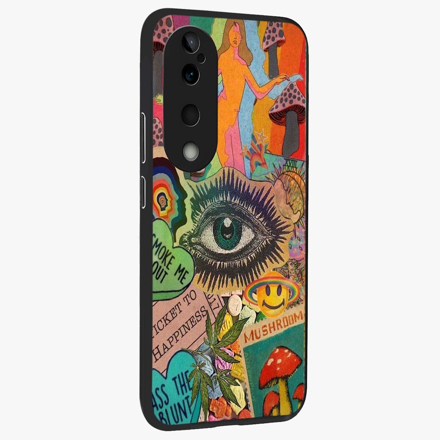 Mystic Eye Wonderland Glass Case upright view showcasing symbolic eye artwork with mysterious fantasy theme.
