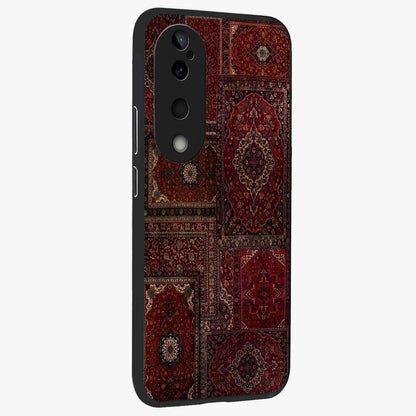 Persian Velvet Tale Glass Case upright view showcasing elegant Persian artwork with classic heritage theme.