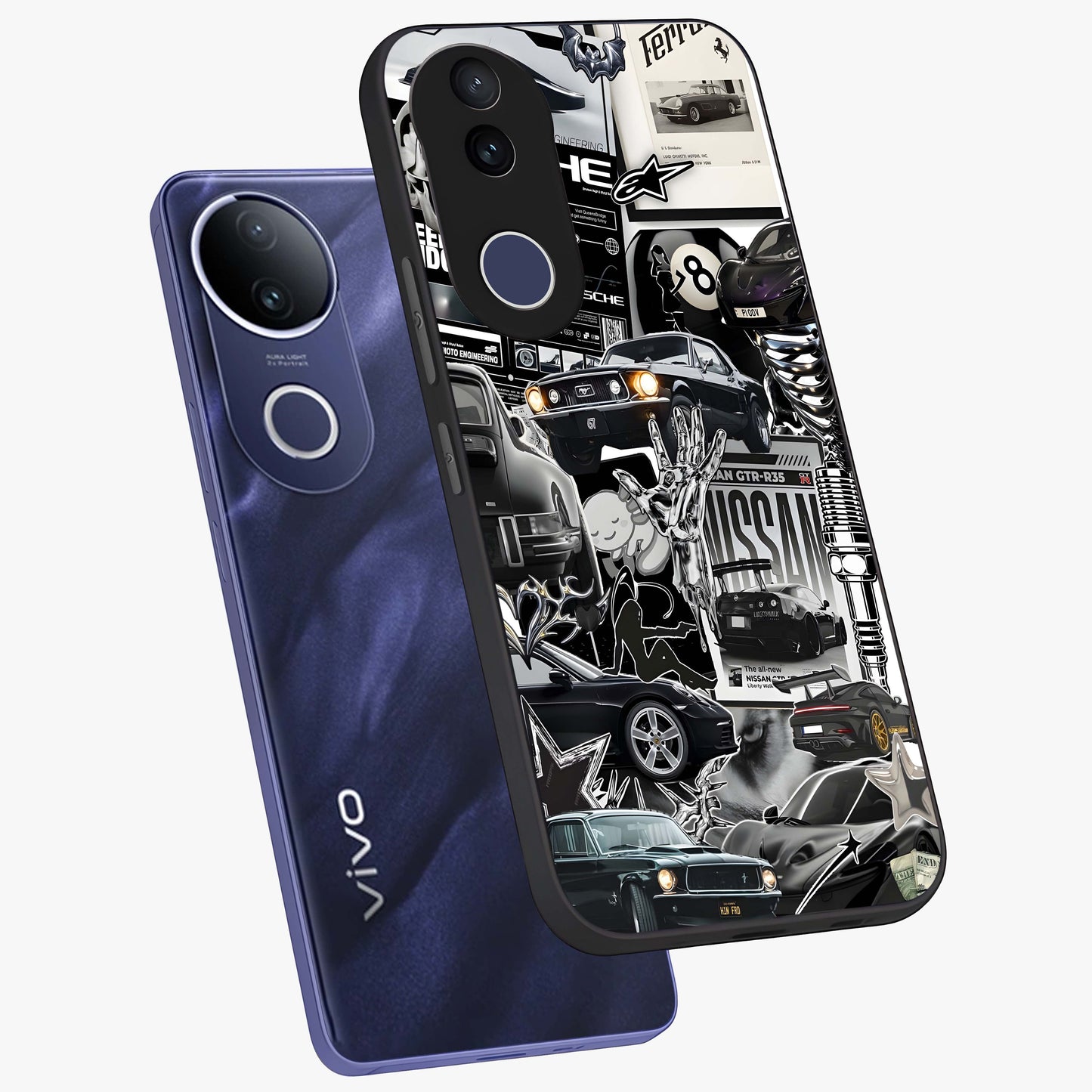 Aesthetic Dark Love Glass Case displayed in angled mockup highlighting moody aesthetic design and bold love theme.