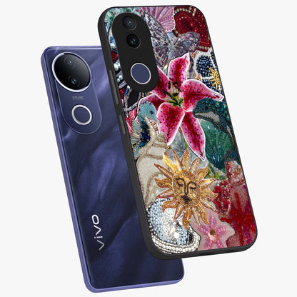 Beaded Garden Fantasy Glass Case displayed in angled mockup highlighting fantasy inspired floral bead pattern.