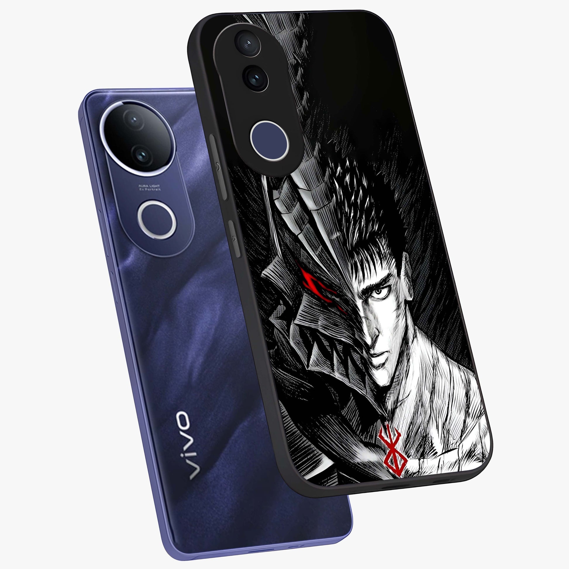 Berserker Blood Oath Glass Case displayed in angled mockup highlighting dark fantasy graphic design and powerful theme.