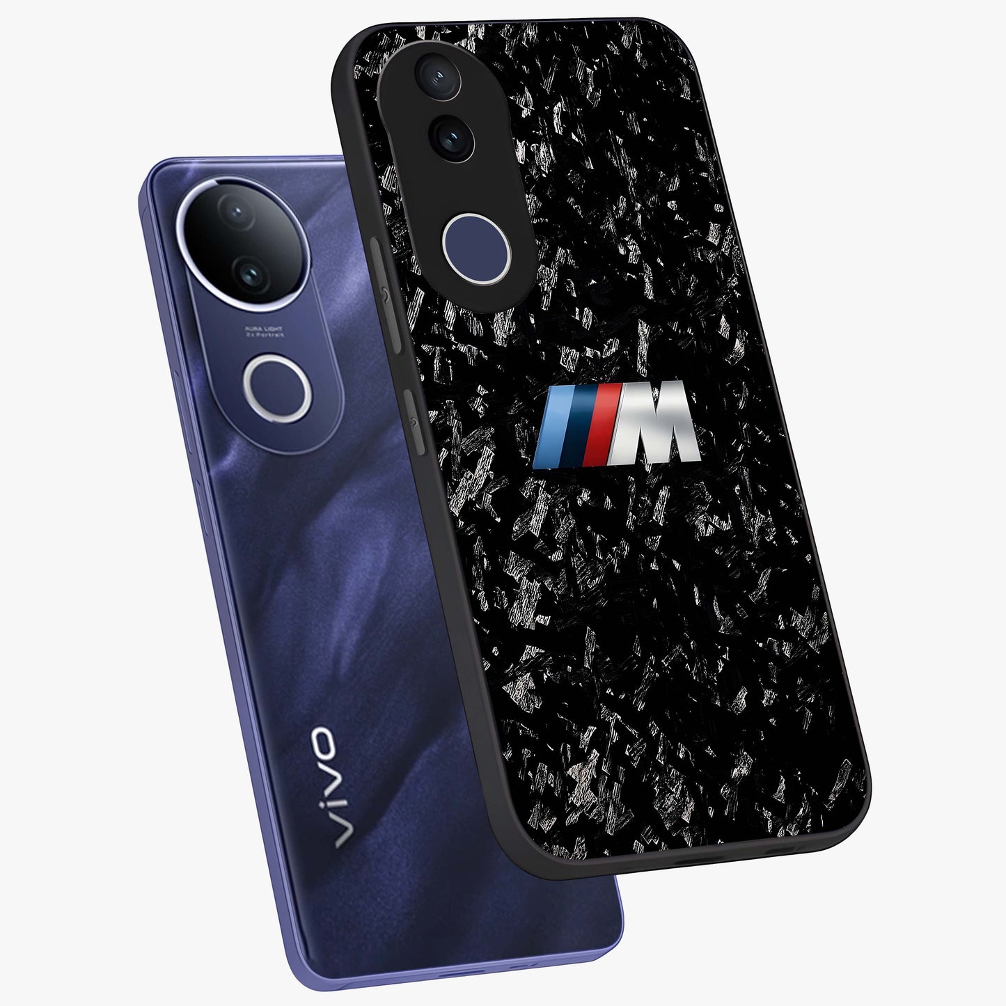 Carbon Speed Mark Glass Case displayed in angled mockup highlighting racing inspired carbon design and sleek aesthetic style.
