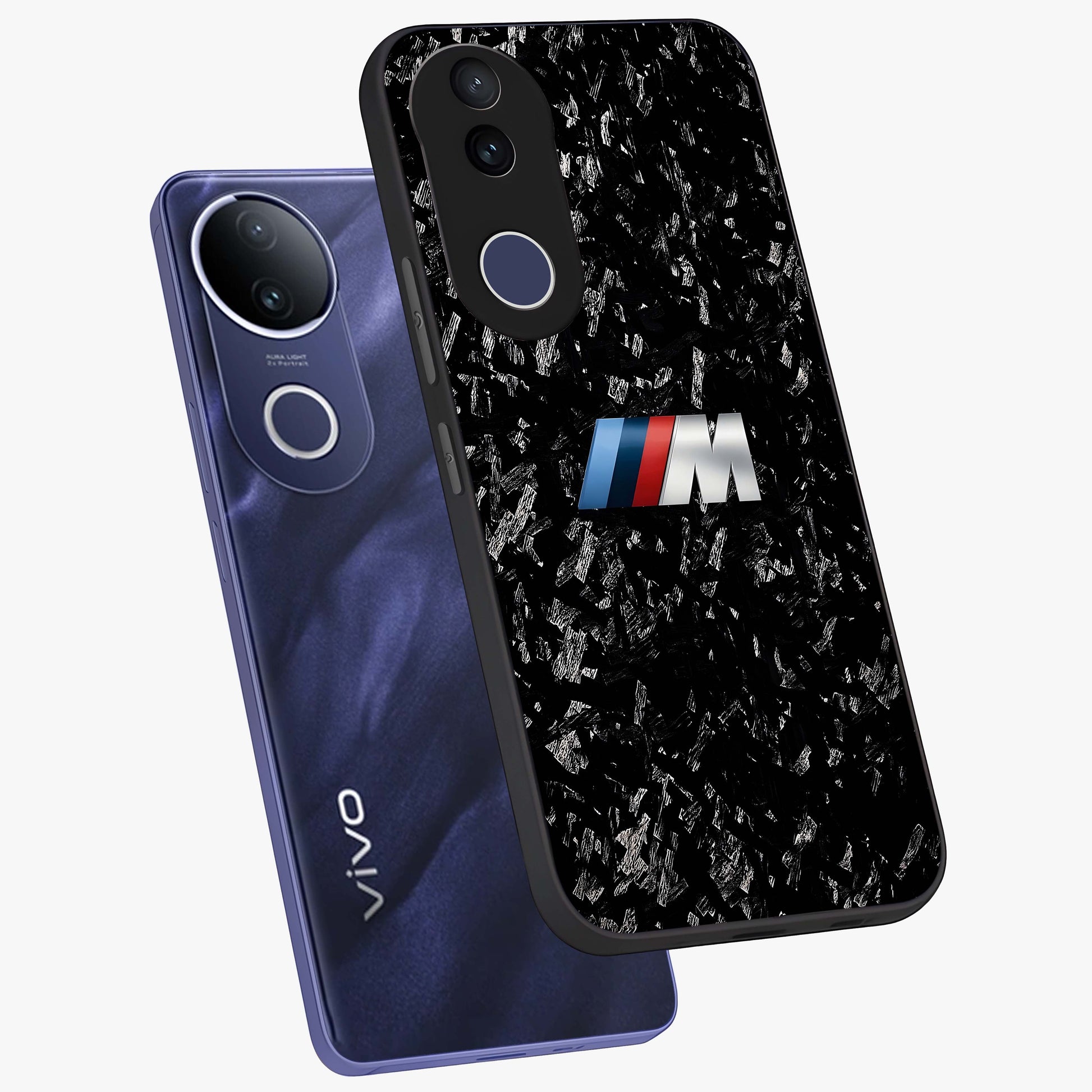 Carbon Speed Mark Glass Case displayed in angled mockup highlighting racing inspired carbon design and sleek aesthetic style.