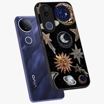 Celestial Gem Constellations Glass Case displayed in angled mockup highlighting gemstone inspired constellation design.