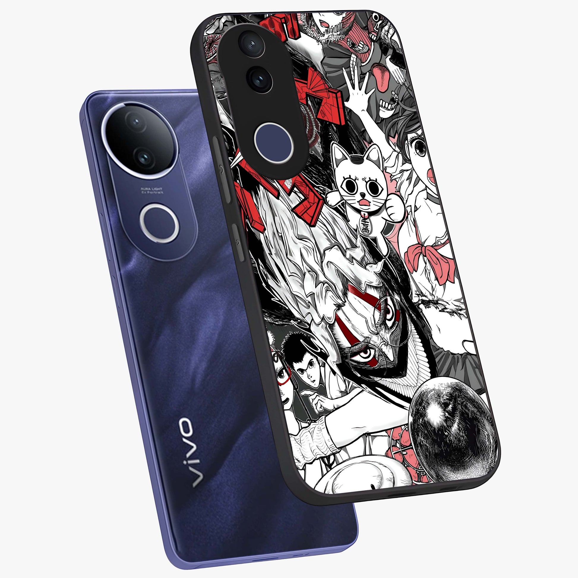 Crimson Chaos Panel Glass Case displayed in angled mockup highlighting chaotic panel style design with modern graphic theme.