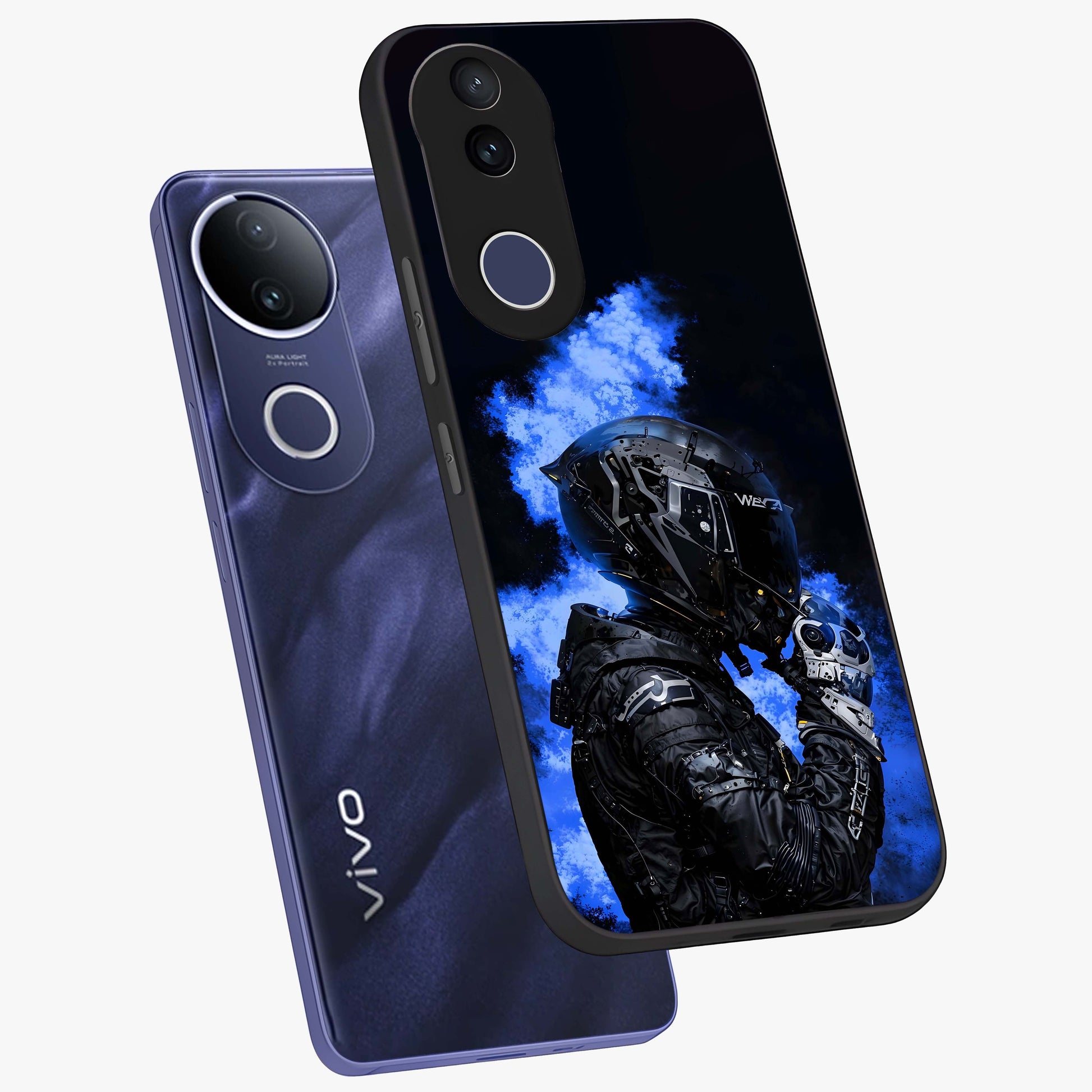 Cyber Sentinel Protocol Glass Case displayed in angled mockup highlighting digital cyber design with sci-fi aesthetic style.